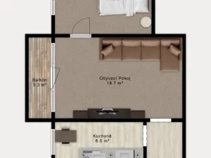 Prodej bytu 2+1, Dačice, Jiráskova, 50 m2