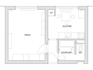 Prodej bytu 1+1, Brno, Palackého třída, 32 m2