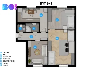 Prodej bytu 3+1, Nový Jičín, Vančurova, 72 m2
