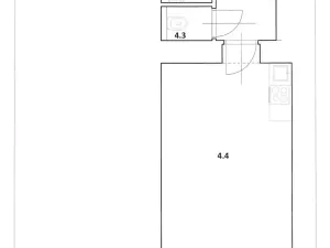 Pronájem bytu 1+kk, Praha - Smíchov, Zborovská, 35 m2