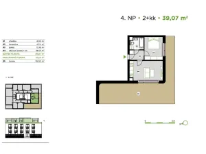 Pronájem bytu 2+kk, Praha - Ďáblice, Oldřichovská, 39 m2
