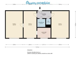 Prodej bytu 3+1, Dražíč, 56 m2