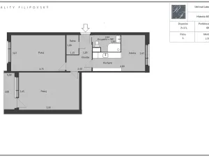 Prodej bytu 2+1, Ústí nad Labem, Hluboká, 60 m2
