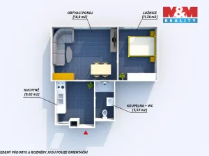 Pronájem bytu 2+1, Chotěšov, Plzeňská, 43 m2