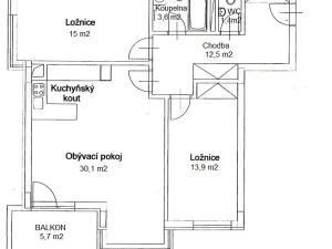 Pronájem bytu 3+kk, Praha - Chodov, Mikulova, 82 m2