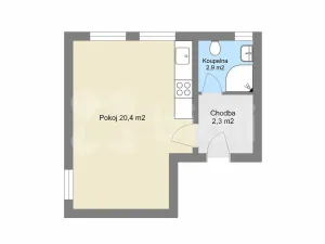 Pronájem bytu 1+kk, Praha - Krč, Budějovická, 26 m2