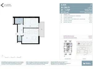 Pronájem bytu 2+kk, Praha - Smíchov, Podbělohorská, 57 m2