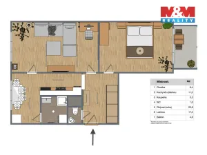 Prodej bytu 2+1, Žatec, Pražská, 61 m2