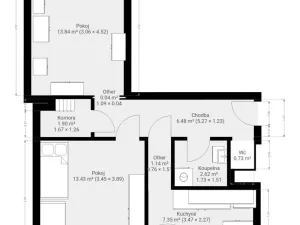 Pronájem bytu 2+1, Brno, Škroupova, 56 m2