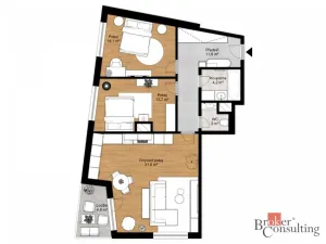 Pronájem bytu 3+kk, Praha - Smíchov, U Blaženky, 82 m2