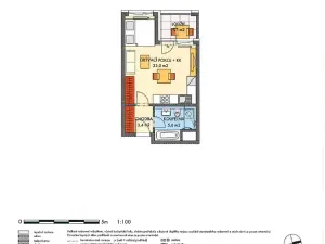 Prodej bytu 1+kk, Praha - Hlubočepy, Baarové, 33 m2