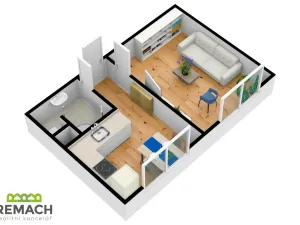 Pronájem bytu 1+1, Uherské Hradiště, náměstí Republiky, 33 m2