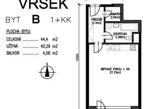 Pronájem bytu 1+kk, Praha - Hostivař, Bratislavská, 44 m2