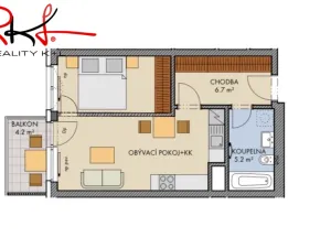 Prodej bytu 2+kk, Praha, Kryšpínova, 44 m2