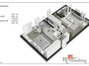 Pronájem bytu 2+kk, Pardubice - Pardubičky, Nová Tesla, 48 m2
