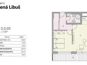 Pronájem bytu 2+kk, Praha - Libuš, Novodvorská, 48 m2