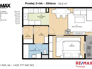 Prodej bytu 2+kk, Jihlava, Poláčkova, 51 m2