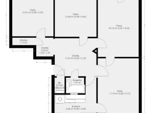 Pronájem bytu 4+1, Brno - Lesná, Loosova, 92 m2