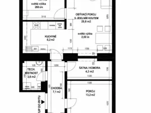 Pronájem bytu 3+kk, Plzeň - Jižní Předměstí, Máchova, 74 m2