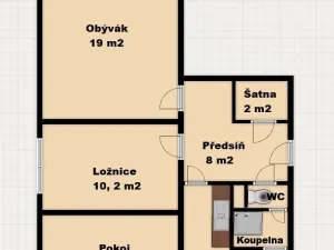 Prodej bytu 3+1, Litoměřice, Hálkova, 65 m2