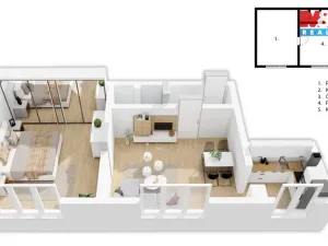 Prodej bytu 2+kk, Praha - Žižkov, Viklefova, 53 m2