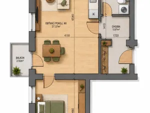 Prodej bytu 2+kk, Jablonec nad Nisou, Podhorská, 59 m2