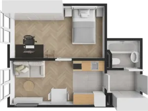 Pronájem bytu 2+kk, Praha - Smíchov, Holečkova, 39 m2