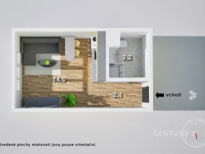 Pronájem bytu 1+kk, Ústí nad Labem, Větrná, 20 m2