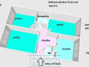 Prodej bytu 3+1, Opava - Kateřinky, Holasická, 76 m2