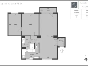 Pronájem bytu 3+1, Ústí nad Labem, Hilarova, 74 m2