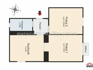 Pronájem bytu 2+1, Praha - Košíře, náměstí Josefa Machka, 54 m2