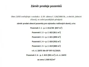 Prodej pozemku pro bydlení, Záříčí, 901 m2
