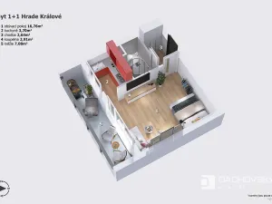 Prodej bytu 1+1, Hradec Králové, Třebechovická, 35 m2