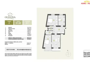Prodej bytu 3+1, Říčany, Olivova, 92 m2