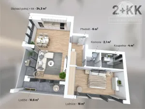 Prodej bytu 2+kk, Praha - Vysočany, V Předním Hloubětíně, 72 m2