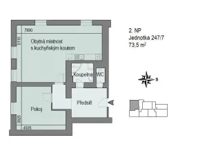 Pronájem bytu 2+kk, Trutnov - Horní Staré Město, Horská, 74 m2