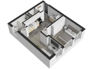 Pronájem bytu 2+kk, Kralupy nad Vltavou - Lobeček, Krakovská, 38 m2