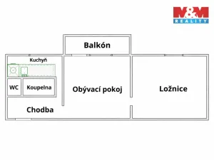 Pronájem bytu 2+1, Olomouc - Nová Ulice, Hněvotínská, 54 m2