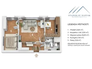 Prodej bytu 2+1, Nový Jičín, Máchova, 43 m2