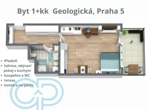 Prodej bytu 1+kk, Praha - Hlubočepy, Geologická, 48 m2