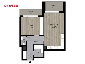 Pronájem bytu 2+kk, Praha - Modřany, Kolmanova, 56 m2