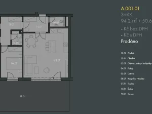 Prodej bytu 3+kk, Praha - Smíchov, Grafická, 95 m2