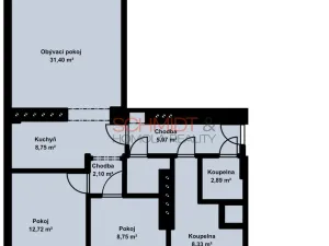 Pronájem bytu 3+kk, Brno - Veveří, Bayerova, 75 m2