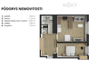 Prodej bytu 2+kk, Praha - Břevnov, Nad Kajetánkou, 45 m2
