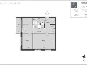 Pronájem bytu 2+1, Ústí nad Labem, Jana Zajíce, 55 m2