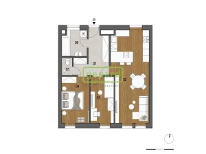Pronájem bytu 3+kk, Praha - Čakovice, Danielova, 72 m2