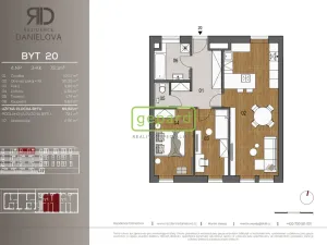 Pronájem bytu 3+kk, Praha - Čakovice, Danielova, 72 m2