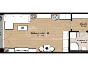 Pronájem bytu 1+kk, Praha - Hloubětín, Poděbradská, 39 m2