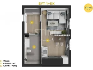 Pronájem bytu 1+kk, Opava, Hviezdoslavova, 25 m2