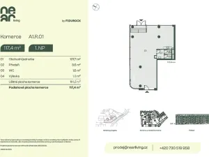 Prodej obchodního prostoru, Praha - Libeň, Na kopečku, 117 m2